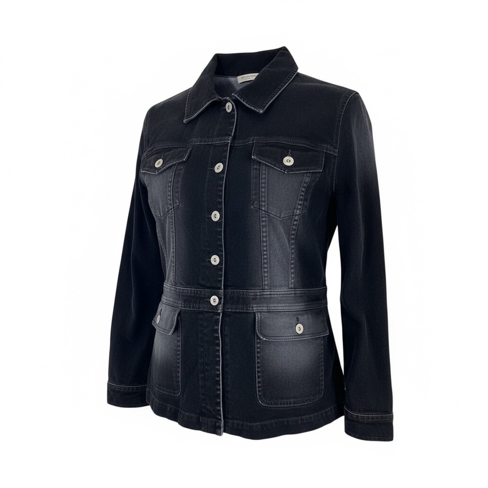 Liz Claiborne French Tailored Black Faux Suede Jean VTG Jacket Retro